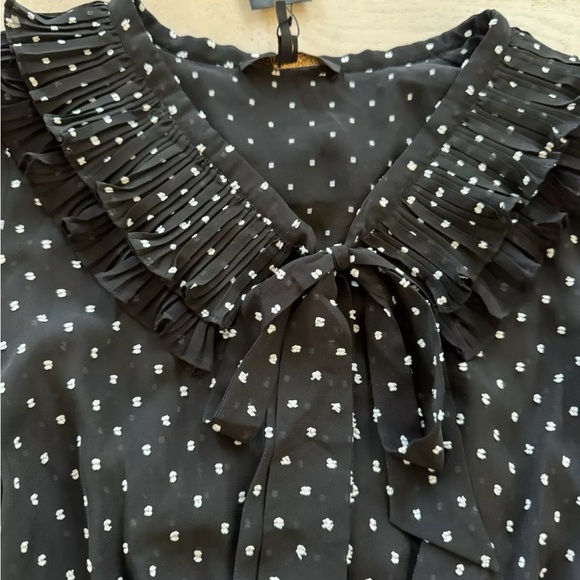 Maje Ribul Polka Dot accordion Pleated Midi Dress 36 - Picture 8 of 9